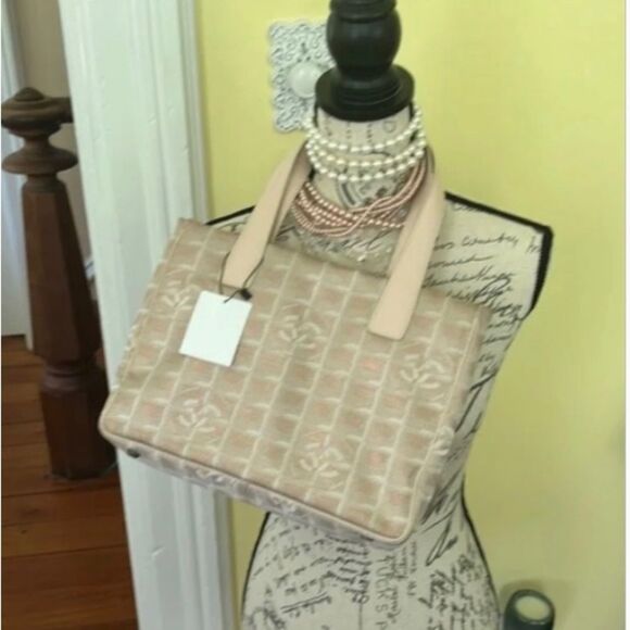 Authentic! *VTG* CHANEL Metallic Sheen Small Travel Ligne Shopper Tote 💝🌟💝🌴🥂 - Picture 6 of 15